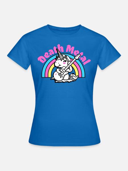 Death Metal - Fantasy lustiger Einhorn-Gitarrist - Frauen T-Shirt - Royalblau