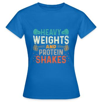 Musculation - Poids lourds et shakes protéinés - T-shirt Femme - bleu royal - Devant - AI Model Female 172 dark (172cm)