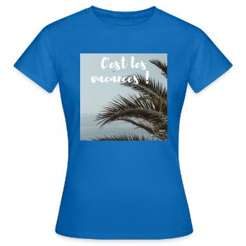 T-shirt d'été - T-shirt Femme - bleu royal - Devant - AI Model Female 172 dark (172cm)