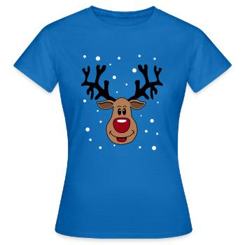 Rudolf le renne du Père Noël - T-shirt Femme - bleu royal - Devant - AI Model Female 172 dark (172cm)