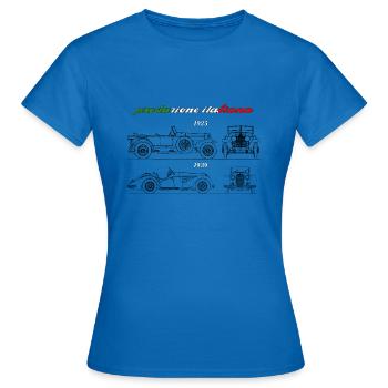 voiture de collection produite en Italie - T-shirt Femme - bleu royal - Devant - AI Model Female 172 dark (172cm)