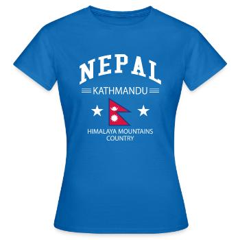 Népal - T-shirt Femme - bleu royal - Devant - AI Model Female 172 dark (172cm)