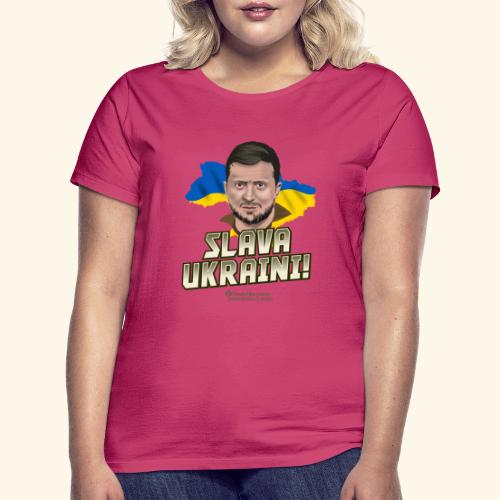 Zelensky Porträt und Slogan Ruhm der Ukraine - Frauen T-Shirt