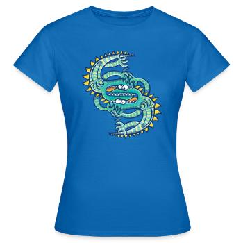 Deux lézards face à face dans un combat dangereux - T-shirt Femme - bleu royal - Devant - AI Model Female 172 dark (172cm)