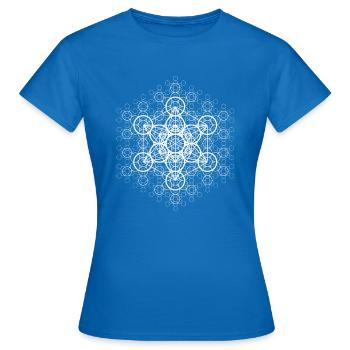 metatron-matrice-blanc - T-shirt Femme - bleu royal - Devant - AI Model Female 172 dark (172cm)