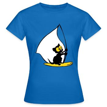 Georgie voiles chaton - T-shirt Femme - bleu royal - Devant - AI Model Female 172 dark (172cm)
