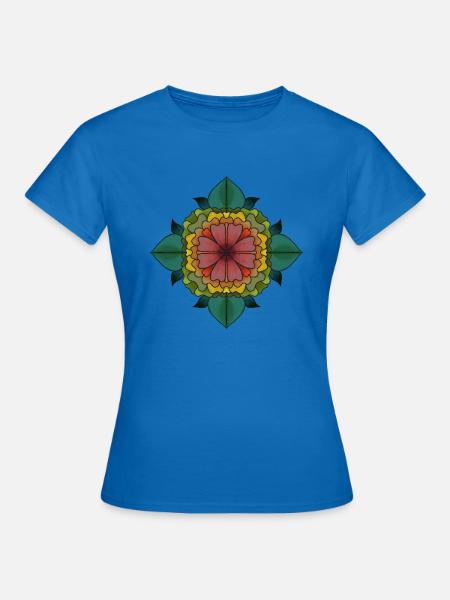 Mandala gezeichnet - Frauen T-Shirt - Royalblau