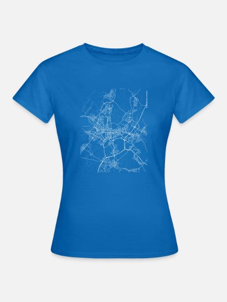Minimaler Karlsruher Stadtplan und Straßen - Frauen T-Shirt - Royalblau