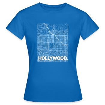 Hollywood Stadtplan und Straßen - Frauen T-Shirt - Royalblau - Vorne - AI Model Female 172 dark (172cm)