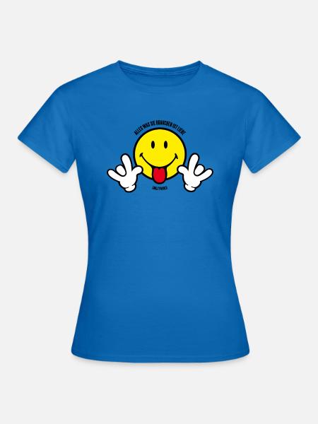 SmileyWorld - Alles was Sie brauchen ist Liebe - Frauen T-Shirt - Royalblau
