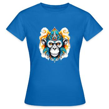 Pochoir de singe - T-shirt Femme - bleu royal - Devant - AI Model Female 172 dark (172cm)