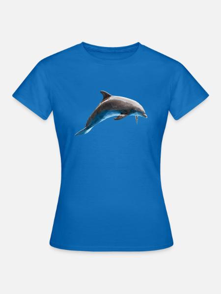 Delphin springend, Fisch, Natürlich - Frauen T-Shirt - Royalblau