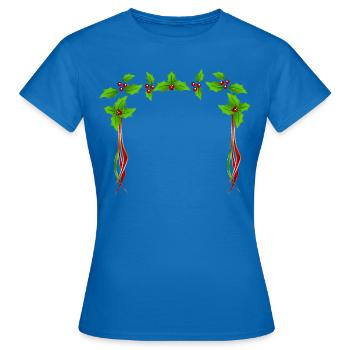 Christmas Holly frame - Women's T-Shirt - royal blue - Front - AI Model Female 172 dark (172cm)