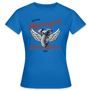 American Motorcycle Indian Bikers club - Frauen T-Shirt - Royalblau - Vorne - AI Model Female 172 dark (172cm)