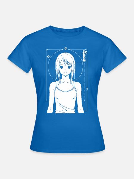 Cartoon-Mädchen – Stilvolle Illustration - Frauen T-Shirt - Royalblau