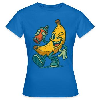 Freche Banane mit Spraydose - Frauen T-Shirt - Royalblau - Vorne - AI Model Female 172 dark (172cm)
