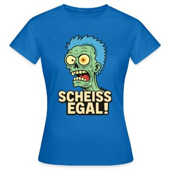 Grüner Zombie dem Alles egal ist - Frauen T-Shirt - Royalblau - Vorne - AI Model Female 172 dark (172cm)