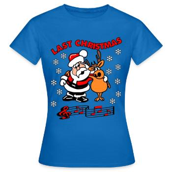 Weihnachten Last Christmas - Frauen T-Shirt - Royalblau - Vorne - AI Model Female 172 dark (172cm)