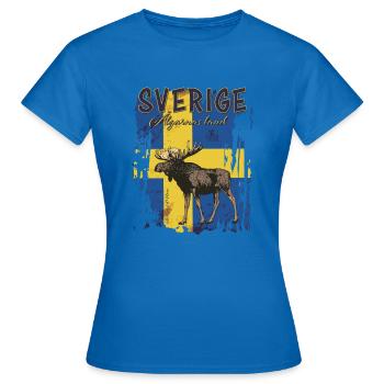 Sverige - Älgarnas land - Schweden - Frauen T-Shirt - Royalblau - Vorne - AI Model Female 172 dark (172cm)