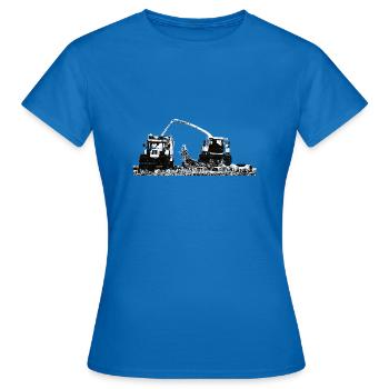 Corn Chopper Corn Chopper Chop Farmer - T-shirt Femme - bleu royal - Devant - AI Model Female 172 dark (172cm)