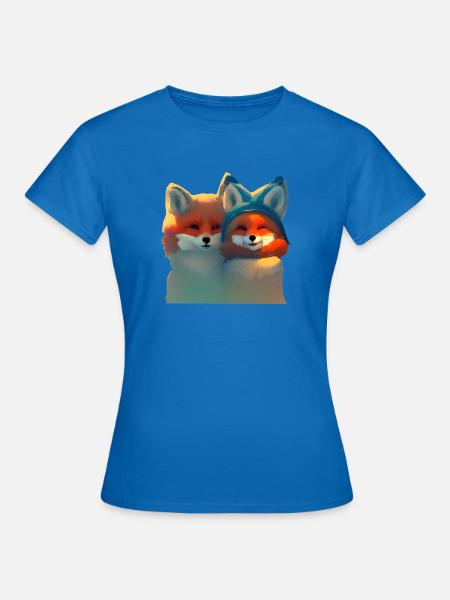 Süßer glücklicher Fuchs - Frauen T-Shirt - Royalblau