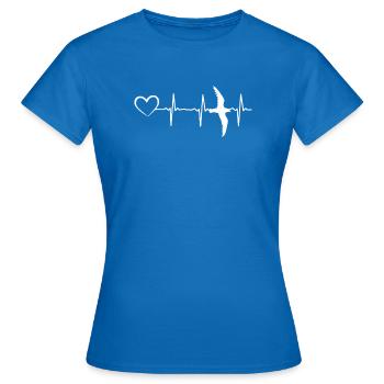 Bird Heartbeat Heart Bird Watcher Bird Lover Bird - T-shirt Femme - bleu royal - Devant - AI Model Female 172 dark (172cm)