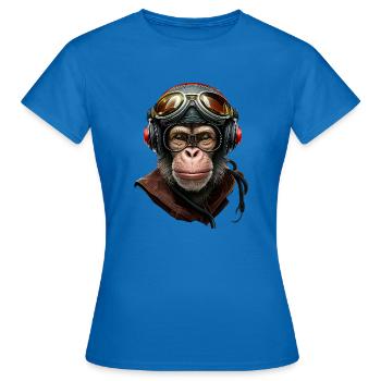 Chimpanzé - Singe - T-shirt Femme - bleu royal - Devant - AI Model Female 172 dark (172cm)