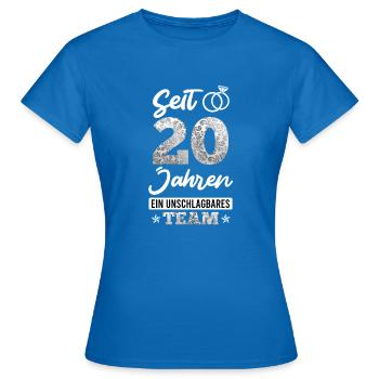20 Jahre verheiratet Porzellanhochzeit - Frauen T-Shirt - Royalblau - Vorne - AI Model Female 172 dark (172cm)