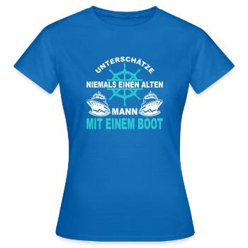 Segeln Segelboot Geschenk Motorboot Segler Opa - Frauen T-Shirt - Royalblau - Vorne - AI Model Female 172 dark (172cm)