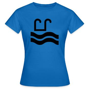 Swimming Pool Pool Outdoor Pool Icon Icon Sign - Women's T-Shirt - royal blue - Front - AI Model Female 172 dark (172cm)