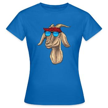 Chèvre robuste avec lunettes de soleil et bandana - T-shirt Femme - bleu royal - Devant - AI Model Female 172 dark (172cm)