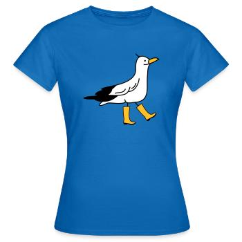 Funny seagull with rubber boots - Women's T-Shirt - royal blue - Front - AI Model Female 172 dark (172cm)
