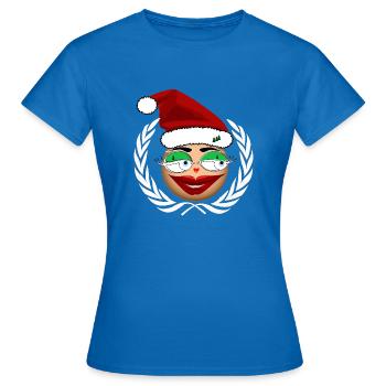 Nicolausfrau Kußmund shirt for Christmas party - Women's T-Shirt - royal blue - Front - AI Model Female 172 dark (172cm)