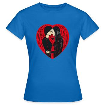 Étreinte des cœurs - T-shirt Femme - bleu royal - Devant - AI Model Female 172 dark (172cm)