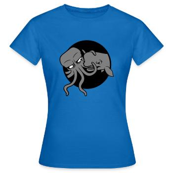 Octopus Whale 2 Combattre Monstre des profondeurs Monstre marin - T-shirt Femme - bleu royal - Devant - AI Model Female 172 dark (172cm)