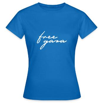 Free Gaza Fineline - Frauen T-Shirt - Royalblau - Vorne - AI Model Female 172 dark (172cm)