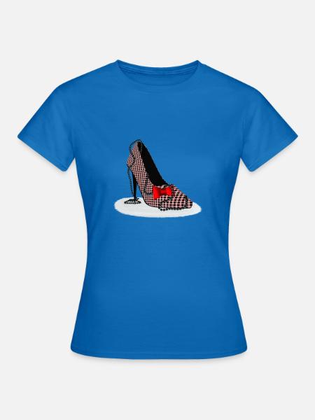 HighHeels – Schottisches Karomuster - Frauen T-Shirt - Royalblau