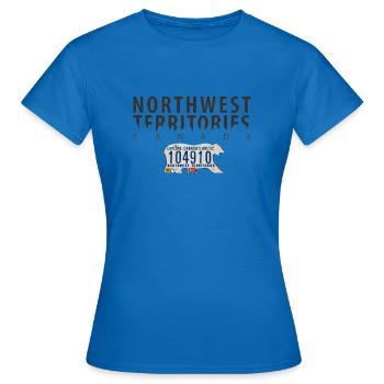Northwest Territories with Polar bear licence plate - Women's T-Shirt - royal blue - Front - AI Model Female 172 dark (172cm)