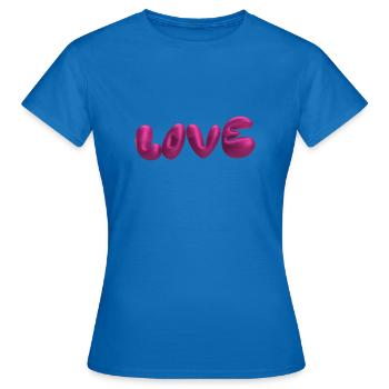 Amour,3D,Lettres,Ballon,3D,Amour,Métallique - T-shirt Femme - bleu royal - Devant - AI Model Female 172 dark (172cm)