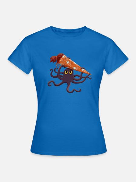 Kraken mit Schultüte - Frauen T-Shirt - Royalblau