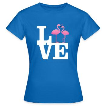 Love Flamingo Couple with heart - Frauen T-Shirt - Royalblau - Vorne - AI Model Female 172 dark (172cm)