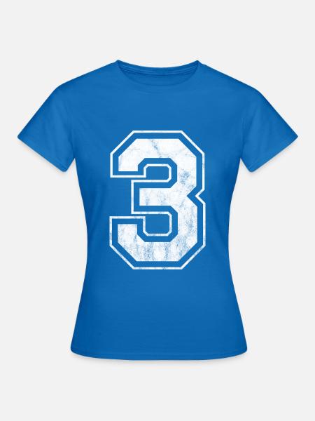 Nummer 3 - Frauen T-Shirt - Royalblau