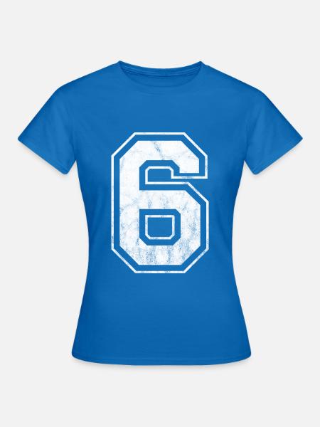 Nummer 6 - Frauen T-Shirt - Royalblau