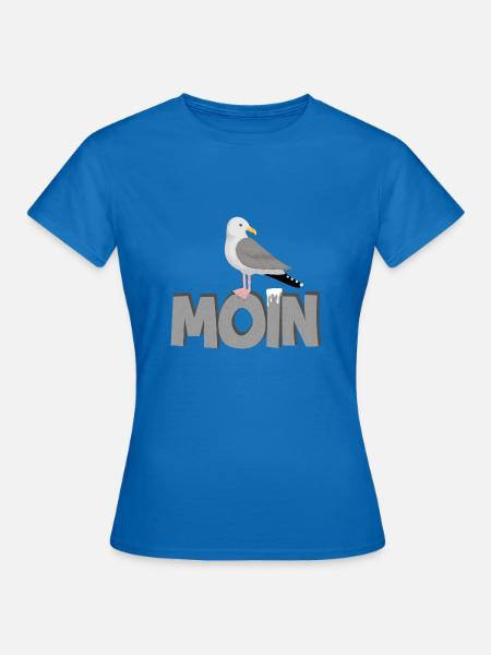 Moin Möwe Silbermöwe Meer Nordsee Ostsee Norden - Frauen T-Shirt - Royalblau