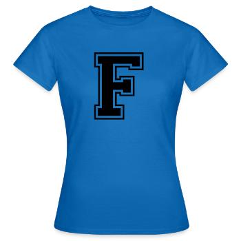 f - Frauen T-Shirt - Royalblau - Vorne - AI Model Female 172 dark (172cm)