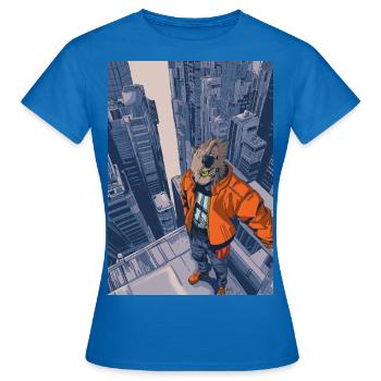 Cat Cyberpunk - T-shirt Femme - bleu royal - Devant - AI Model Female 172 dark (172cm)