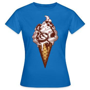 Note de Musique Crème Glacée - T-shirt Femme - bleu royal - Devant - AI Model Female 172 dark (172cm)