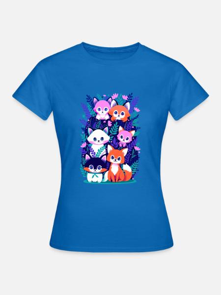Süße Füchse - Frauen T-Shirt - Royalblau