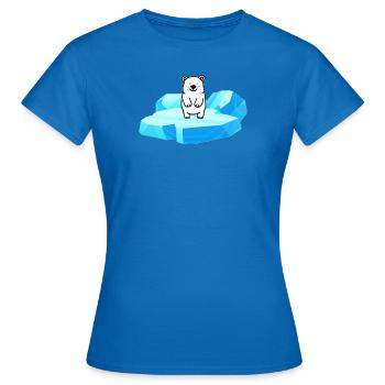 Süsser kleiner Eisbär auf einer Eisscholle - Frauen T-Shirt - Royalblau - Vorne - AI Model Female 172 dark (172cm)