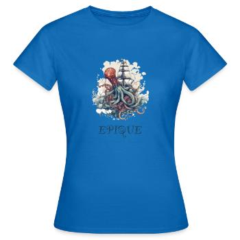 Combat de pieuvres - T-shirt Femme - bleu royal - Devant - AI Model Female 172 dark (172cm)